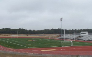 Athletic Field, Bleachers, lighting Work 